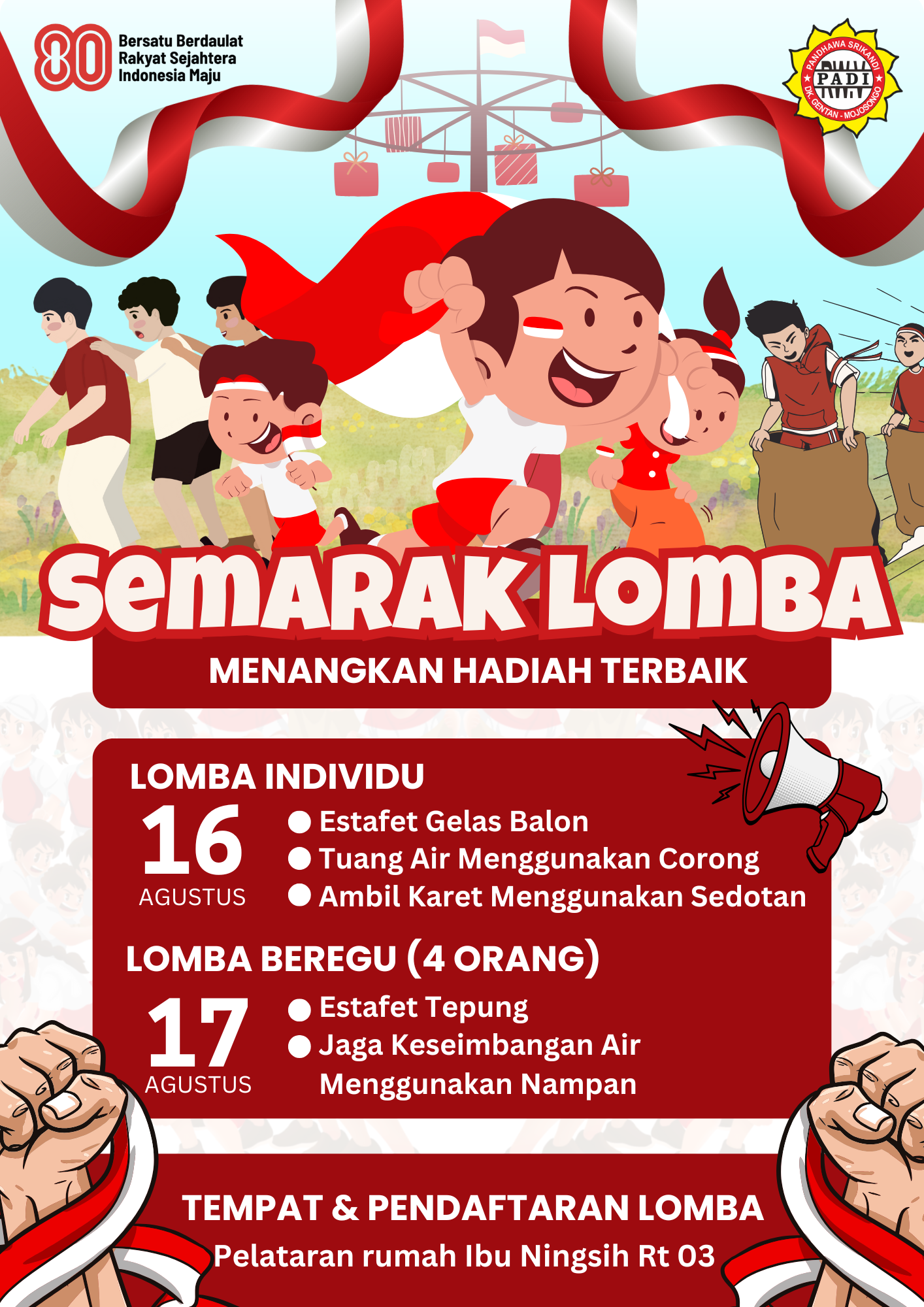 SEMARAK LOMBA MEMPERINGATI HUT RI KE 80 DI KAMPUNG GENTAN